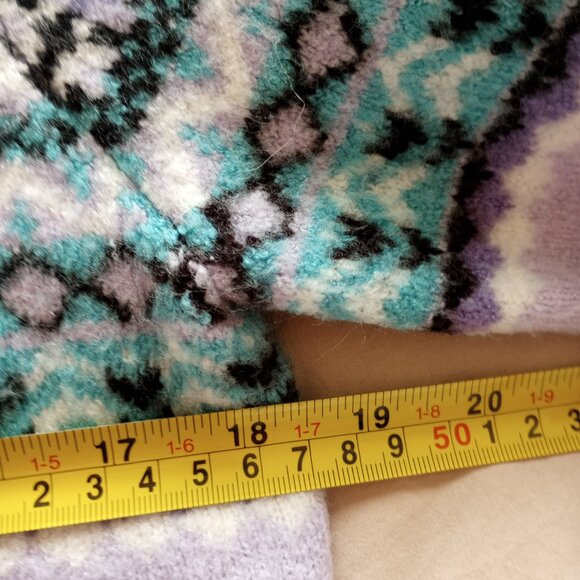 Soft 90s Purple Lavender Fair Isle Turtleneck Knit Sweater Style & Co Hygge Y2K - Picture 3 of 5